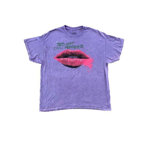 Red Hot Chili Peppers Smeared Lips Pigment-Dyed T-Shirt NEW - Picture 1 of 3
